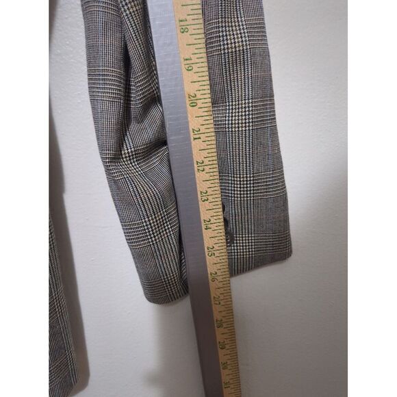 Hart Schaffner Marx Mens Gray Plaid Wool Blazer Window Pane Houndstooth Sz 44L - Picture 10 of 11